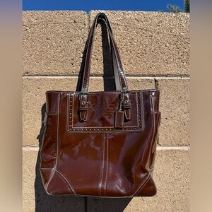Vintage Coach Gallery Patent Leather Tote